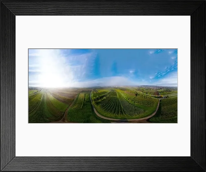 Framed Print : A drone spherical 360-degree panoramic view of the stunning expanse of the Vosges foothills Framed Print : A drone spherical 360-degree panoramic view of the stunning expanse of the Vosges foothills