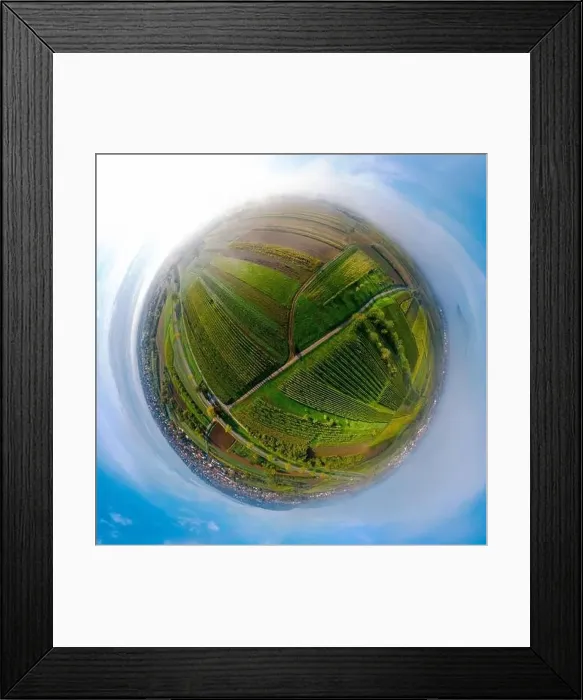 Framed Print : A drone panoramic view of the stunning expanse of the Vosges foothills. Autumn vineyards in the morning fog. France Framed Print : A drone panoramic view of the stunning expanse of the Vosges foothills. Autumn vineyards in the morning fog. France