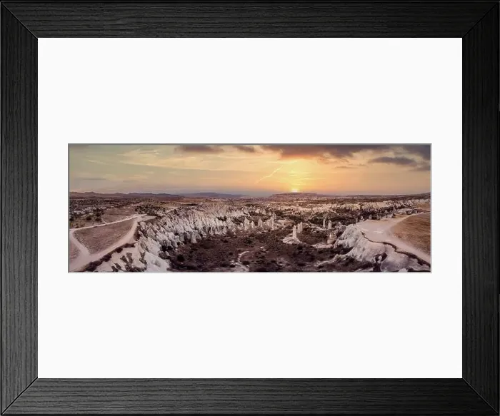 Framed Print : Aerial drone view of the fairy chimney landscape in Love Valley of Cappadocia in Goreme, Turkey Framed Print : Aerial drone view of the fairy chimney landscape in Love Valley of Cappadocia in Goreme, Turkey