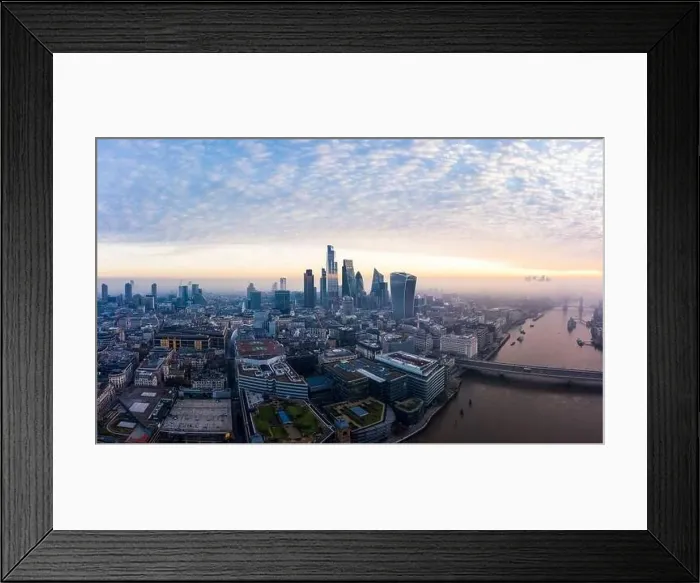 Framed Print : Stunning London city sunrise aerial view Framed Print : Stunning London city sunrise aerial view