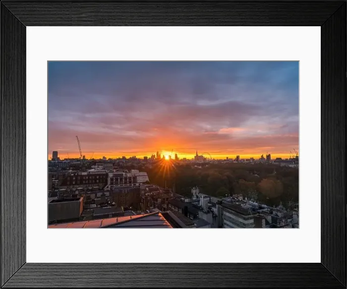 Framed Print : Stunning London city sunrise aerial view Framed Print : Stunning London city sunrise aerial view