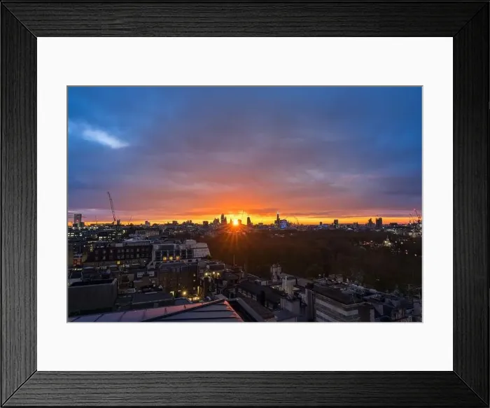 Framed Print : Stunning London city sunrise aerial view Framed Print : Stunning London city sunrise aerial view