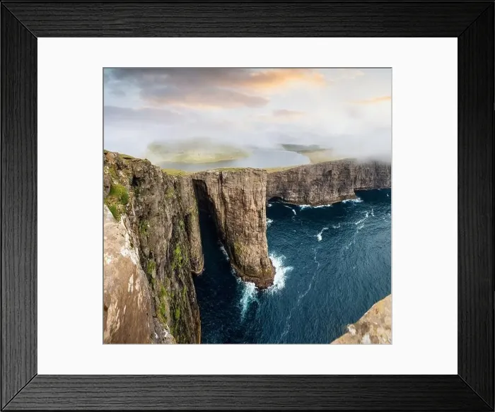 Framed Print : Leitisvatn Sorvagsvatn lake over the Atlantic Ocean, Faroe Islands Framed Print : Leitisvatn Sorvagsvatn lake over the Atlantic Ocean, Faroe Islands