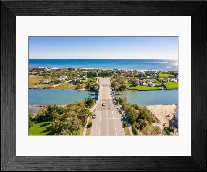 Framed Print : Aerial view of Quogue Bridge
