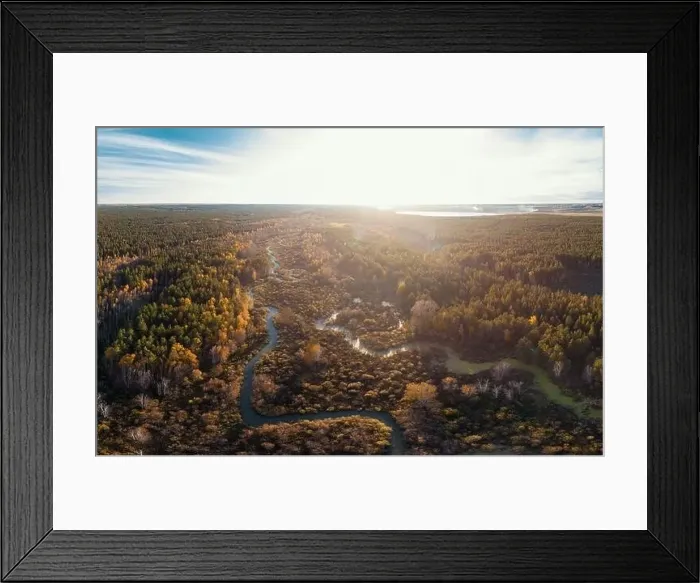 Framed Print : autumn landscape with river Framed Print : autumn landscape with river