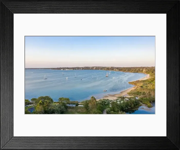 Framed Print : aerial image of lake Montauk and highway 27, Montauk, NY Framed Print : aerial image of lake Montauk and highway 27, Montauk, NY