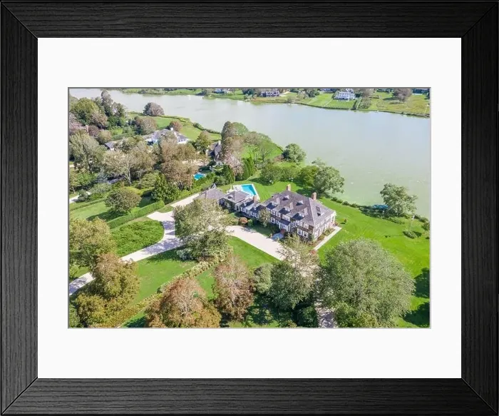 Framed Print : Aerial view of large Southampton estate on Agawan Lake in the estate section of Southampton, NY Framed Print : Aerial view of large Southampton estate on Agawan Lake in the estate section of Southampton, NY