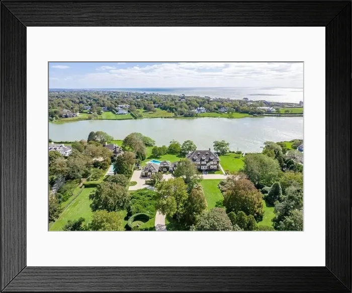 Framed Print : Aerial view of large Southampton estate on Agawan Lake in the estate section of Southampton, NY Framed Print : Aerial view of large Southampton estate on Agawan Lake in the estate section of Southampton, NY