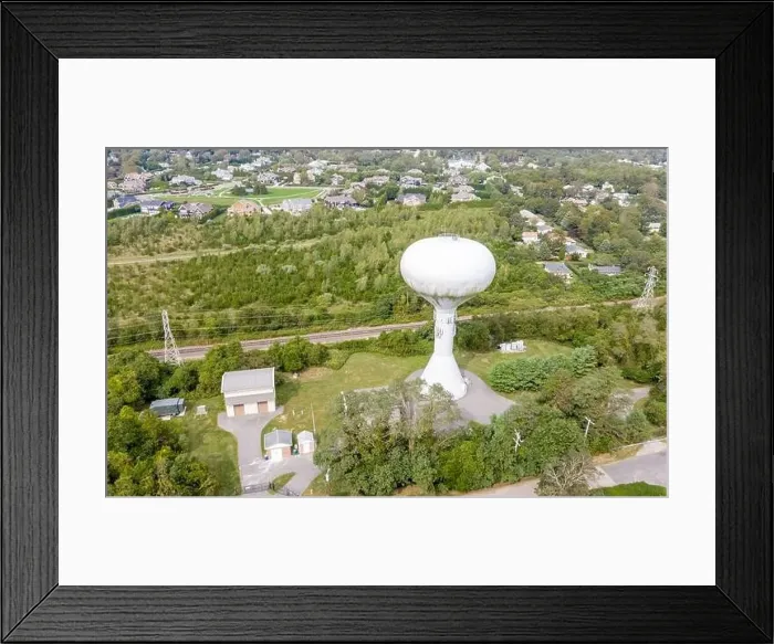 Framed Print : Aerial view of the water tower in Southampton, NY Framed Print : Aerial view of the water tower in Southampton, NY