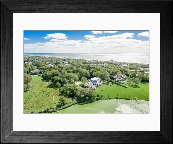 Framed Print : aerial view of several private estates in Southampton, NY Framed Print : aerial view of several private estates in Southampton, NY