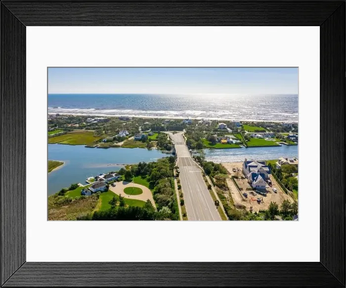 Framed Print : Aerial view of the Quogue Bridge in Quogue, NY Framed Print : Aerial view of the Quogue Bridge in Quogue, NY