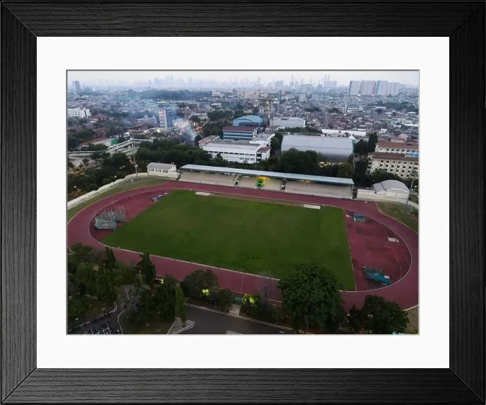 Framed Print : Jakarta. Indonesia. November 20 2020 : Aerial View - The largest stadium of Velodrome from drone. Indonesia Framed Print : Jakarta. Indonesia. November 20 2020 : Aerial View - The largest stadium of Velodrome from drone. Indonesia