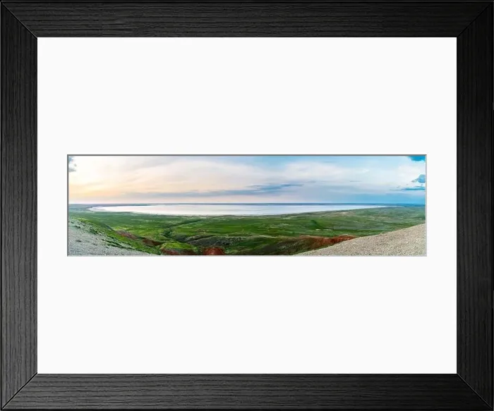 Framed Print : Salt lake Baskunchak. Astrakhan region. Russian landscape Framed Print : Salt lake Baskunchak. Astrakhan region. Russian landscape