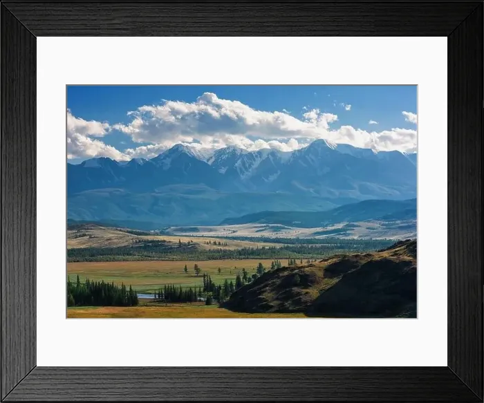 Framed Print : Kurai steppe and North-Chui ridge Framed Print : Kurai steppe and North-Chui ridge