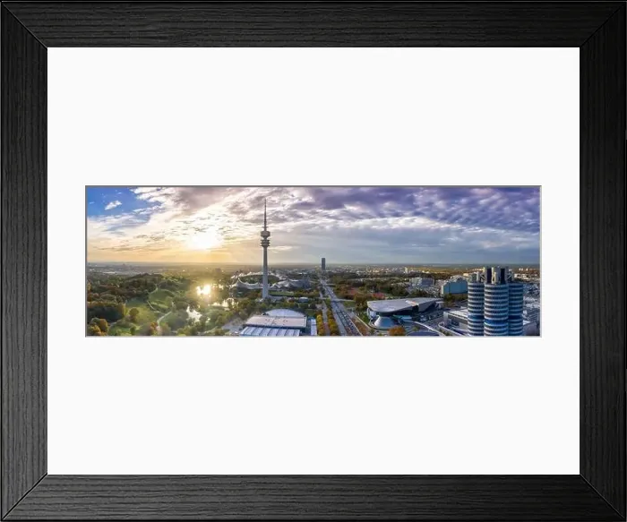 Framed Print : Munich Olympiaturm München skyline aerial panoramic view photo town building architecture travel in Germany Framed Print : Munich Olympiaturm München skyline aerial panoramic view photo town building architecture travel in Germany