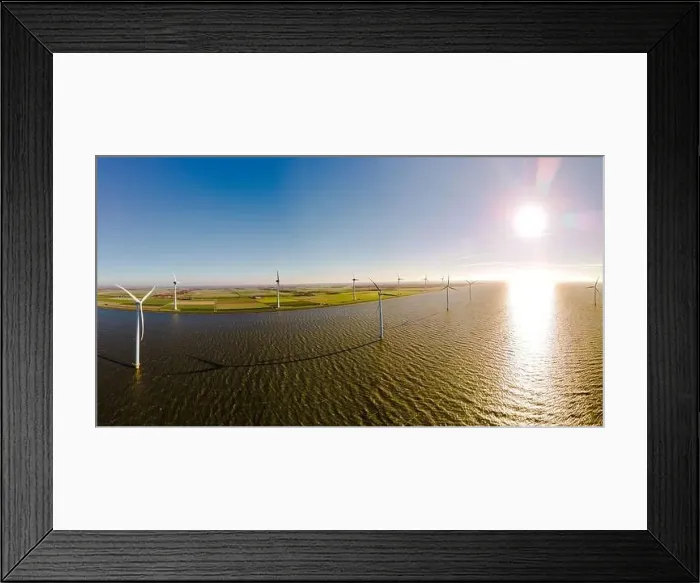 Framed Print : Windmill park in the Netherlands ocean Framed Print : Windmill park in the Netherlands ocean