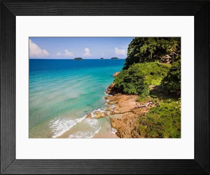 Framed Print : Aerial shot of tropical beach on Koh Chang, Thailand Framed Print : Aerial shot of tropical beach on Koh Chang, Thailand