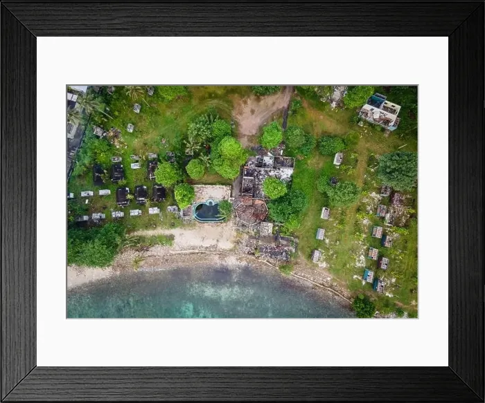 Framed Print : Aerial view of derelict tropical beach resort abandoned due to the pandemic travel restrictions Framed Print : Aerial view of derelict tropical beach resort abandoned due to the pandemic travel restrictions