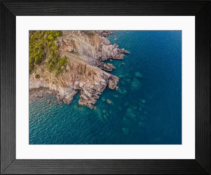 Framed Print : Aerial view of ocean waves and fantastic Rocky coast Framed Print : Aerial view of ocean waves and fantastic Rocky coast