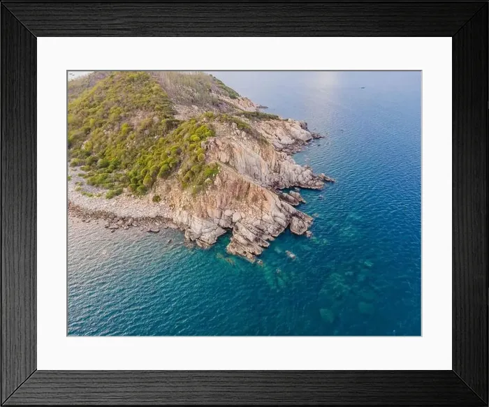 Framed Print : Aerial view of ocean waves and fantastic Rocky coast Framed Print : Aerial view of ocean waves and fantastic Rocky coast