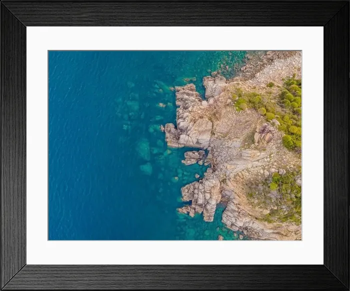Framed Print : Aerial view of ocean waves and fantastic Rocky coast Framed Print : Aerial view of ocean waves and fantastic Rocky coast