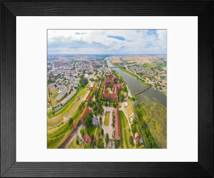 Framed Print : Aerial view of Malbork Teutonic order castle in Poland Framed Print : Aerial view of Malbork Teutonic order castle in Poland