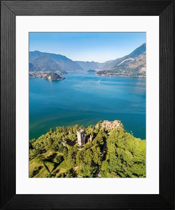 Framed Print : Vezio Castle, Varenna, Lake Como (IT), Aerial view Framed Print : Vezio Castle, Varenna, Lake Como (IT), Aerial view
