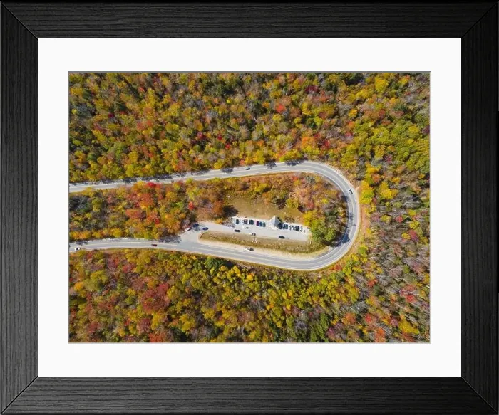 Framed Print : White Mountain National Forest fall foliage on Kancamagus Highway near Hancock Notch u-turn top view Framed Print : White Mountain National Forest fall foliage on Kancamagus Highway near Hancock Notch u-turn top view
