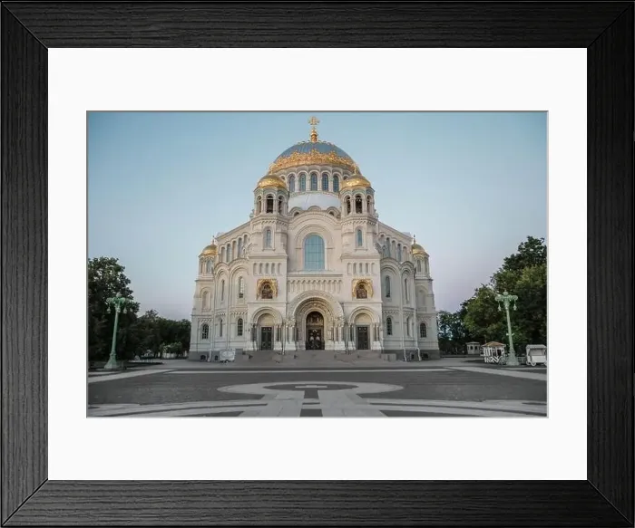 Framed Print : Kronstadt. Russia. June 26, 2018 Naval Nikolsky Cathedral, building facade. High quality photo Framed Print : Kronstadt. Russia. June 26, 2018 Naval Nikolsky Cathedral, building facade. High quality photo