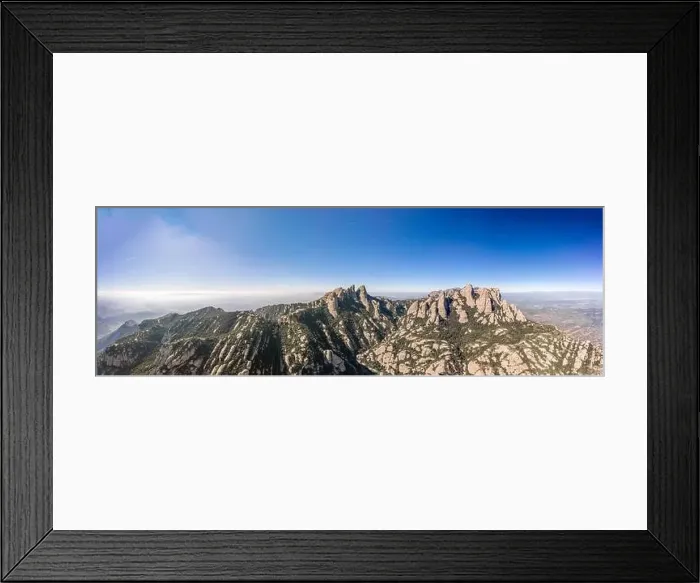 Framed Print : Panoramic aerial shot of Sant Jeroni Montserrat Peak near Barcelona Framed Print : Panoramic aerial shot of Sant Jeroni Montserrat Peak near Barcelona