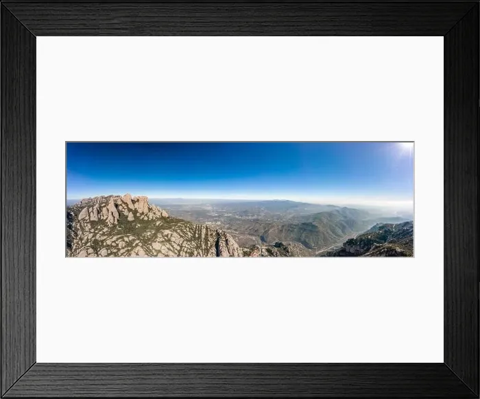 Framed Print : Panoramic aerial shot of Sant Jeroni Montserrat Peak near Barcelona Framed Print : Panoramic aerial shot of Sant Jeroni Montserrat Peak near Barcelona