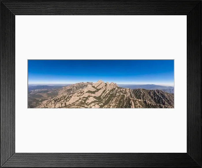 Framed Print : Panoramic aerial shot of Sant Jeroni Montserrat Peak near Barcelona Framed Print : Panoramic aerial shot of Sant Jeroni Montserrat Peak near Barcelona