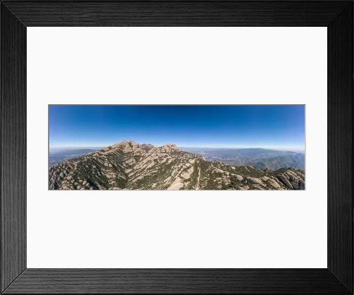 Framed Print : Panoramic aerial shot of Sant Jeroni Montserrat Peak near Barcelona Framed Print : Panoramic aerial shot of Sant Jeroni Montserrat Peak near Barcelona