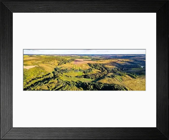 Framed Print : Typical aerial landscape of Russian Chernozemie. Bolshoe Gorodkovo village, Kursk region Framed Print : Typical aerial landscape of Russian Chernozemie. Bolshoe Gorodkovo village, Kursk region