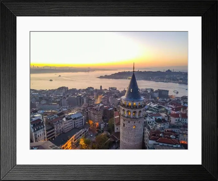 Framed Print : Aerial view of Galata Tower of istanbul Turkey Framed Print : Aerial view of Galata Tower of istanbul Turkey