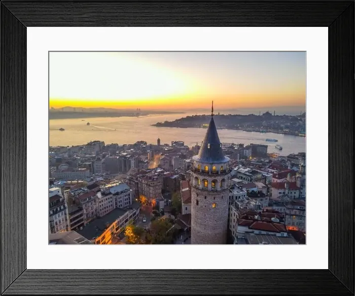 Framed Print : Aerial view of Galata Tower of istanbul Turkey Framed Print : Aerial view of Galata Tower of istanbul Turkey