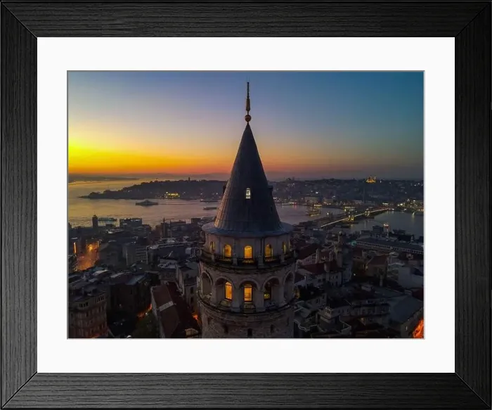 Framed Print : Aerial view of Galata Tower of istanbul Turkey Framed Print : Aerial view of Galata Tower of istanbul Turkey