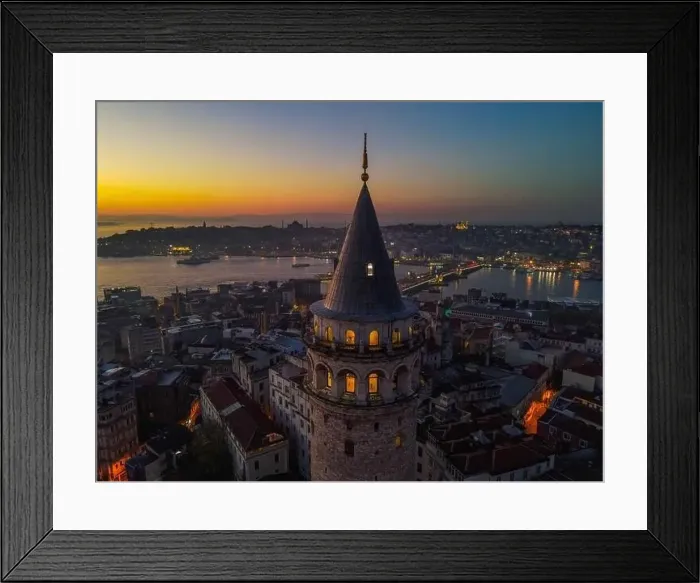 Framed Print : Aerial view of Galata Tower of istanbul Turkey Framed Print : Aerial view of Galata Tower of istanbul Turkey