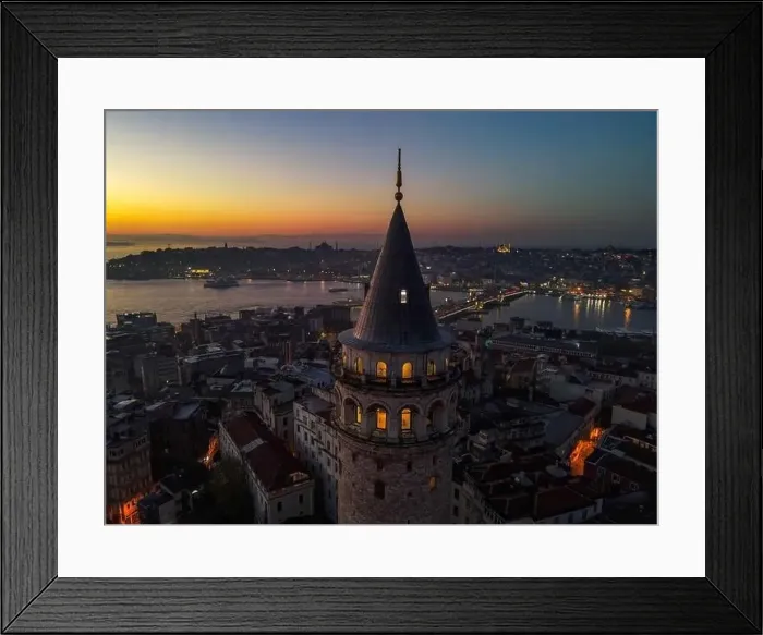 Framed Print : Aerial view of Galata Tower of istanbul Turkey Framed Print : Aerial view of Galata Tower of istanbul Turkey