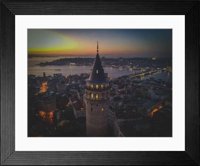 Framed Print : Aerial view of Galata Tower of istanbul Turkey Framed Print : Aerial view of Galata Tower of istanbul Turkey