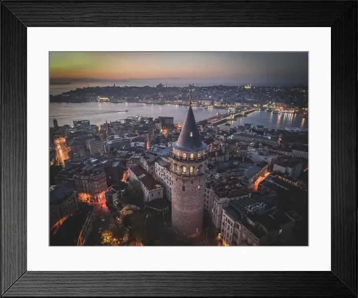 Framed Print : Aerial view of Galata Tower of istanbul Turkey Framed Print : Aerial view of Galata Tower of istanbul Turkey