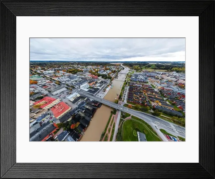 Framed Print : Porvoo, Finland - 2 October 2019: Panoramic aerial autumn view of old town of Porvoo, Finland Framed Print : Porvoo, Finland - 2 October 2019: Panoramic aerial autumn view of old town of Porvoo, Finland