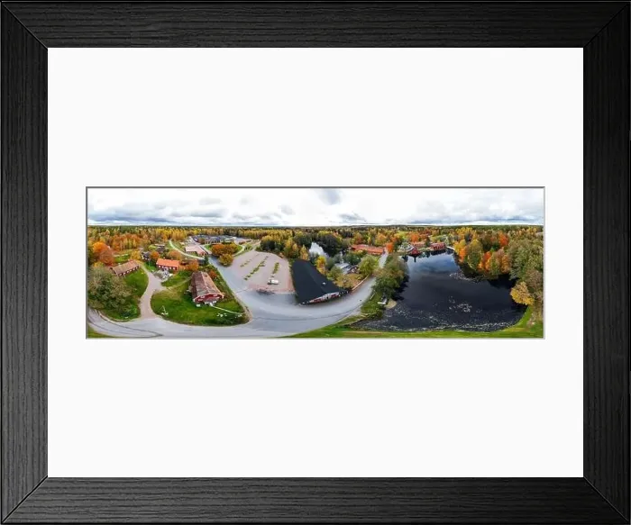 Framed Print : Panoramic aerial view of old village Ruotsinpyhtaa at autumn, Finland Framed Print : Panoramic aerial view of old village Ruotsinpyhtaa at autumn, Finland