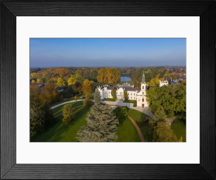 Framed Print : Aerial view of Brunszvik Castle in Martonvasar Framed Print : Aerial view of Brunszvik Castle in Martonvasar