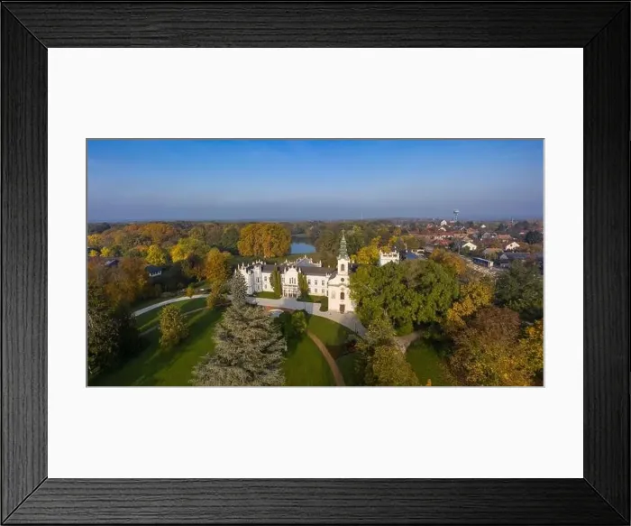 Framed Print : Aerial view of Brunszvik Castle in Martonvasar Framed Print : Aerial view of Brunszvik Castle in Martonvasar