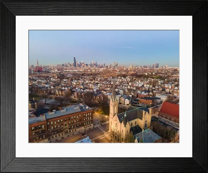 Framed Print : Aerial Views of Chicago Skyline @ Night Framed Print : Aerial Views of Chicago Skyline @ Night