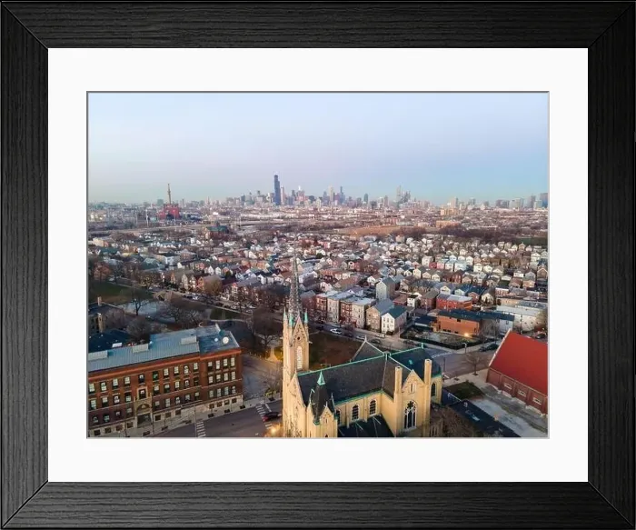 Framed Print : Aerial Views of Chicago Skyline @ Night Framed Print : Aerial Views of Chicago Skyline @ Night