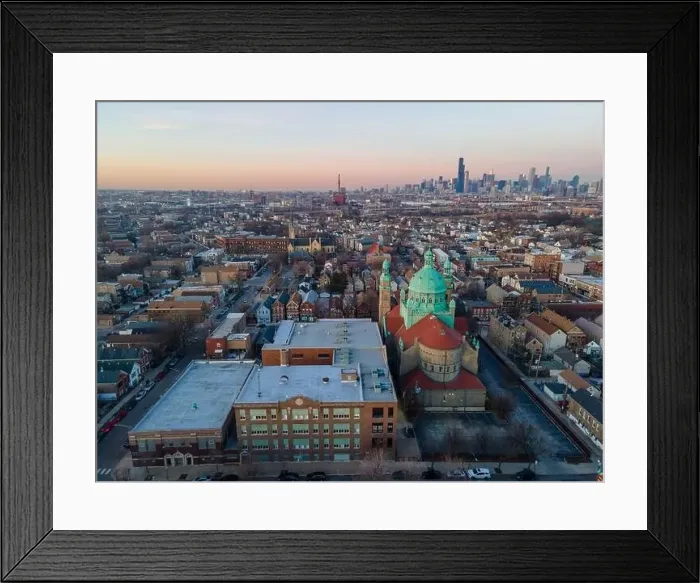 Framed Print : Aerial Views of Chicago Skyline @ Night Framed Print : Aerial Views of Chicago Skyline @ Night
