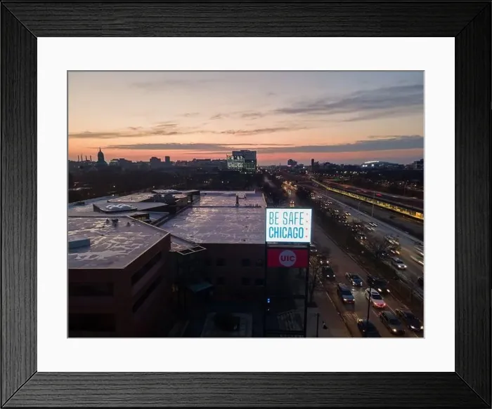 Framed Print : Aerial Views of Chicago Skyline @ Night Framed Print : Aerial Views of Chicago Skyline @ Night
