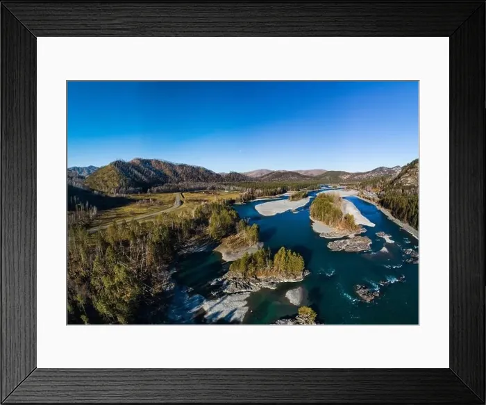 Framed Print : Autumn valley of mountain river Framed Print : Autumn valley of mountain river